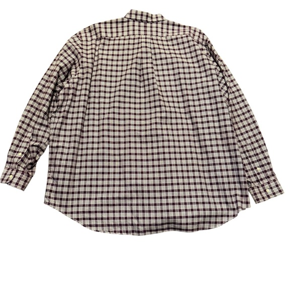 Ralph Lauren Men’s Button Down Maroon White Checkered Plaid Shirt Size 2XB - Picture 3 of 7
